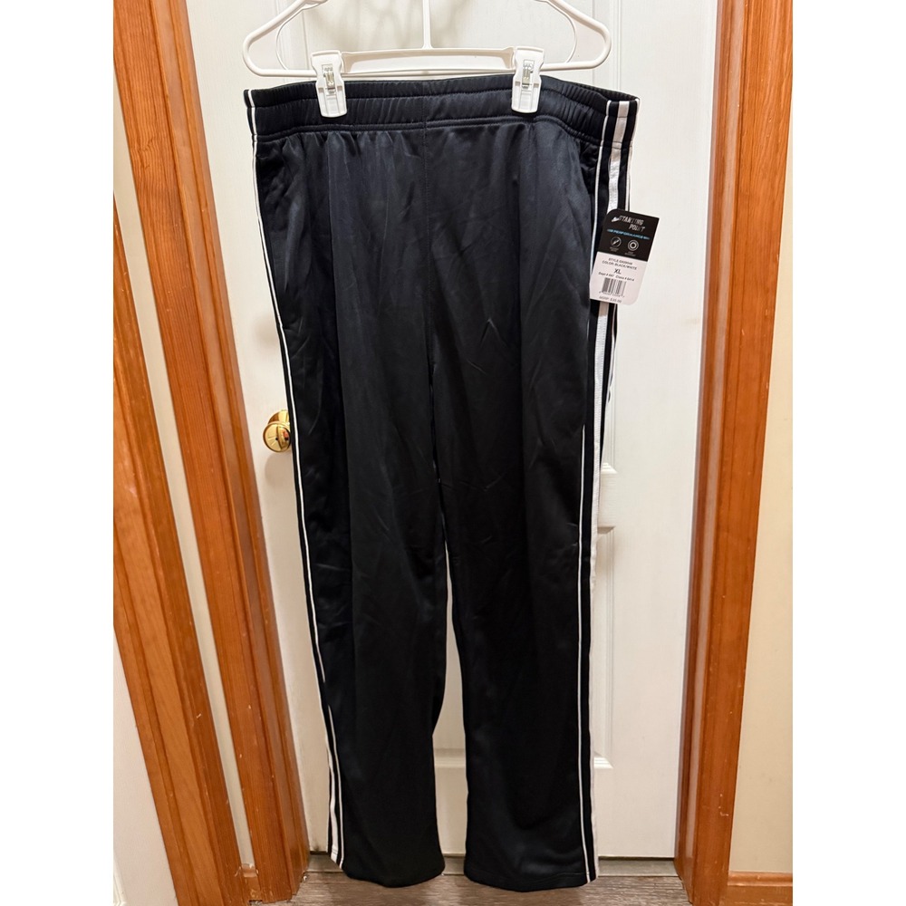 Starting Point Mens Track Pants XL Black White Side Stripe Athletic Joggers NEW